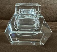 1930's Art Deco Crystal Inkwell, German beveled beauty 2pc picture