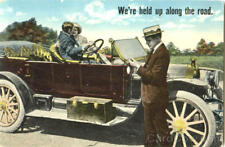 Cars We're Held Up Along The Road Antique Postcard Vintage Post Card picture