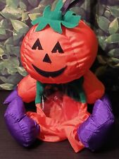 Halloween Vintage Jack O' Lantern Treat Holder Nylon Parachute Pumpkin Puffalump picture
