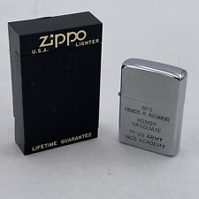 Vintage 1960s Engraved Zippo Lighter Honor Grad 7th US Army NCO Academy Clean picture