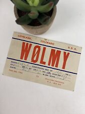 1954 QSL Radio Calling Card Postcard W0LMY Loveland, CO Williams Frandson picture