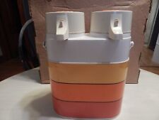Vintage 70's Peacock Twin Vacuum Thermos Double Pump Thermos + CASE RETRO picture