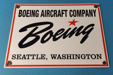 Vintage Boeing Aircraft Sign - Aviation Gas Pump Airplane Hangar Porcelain Sign picture
