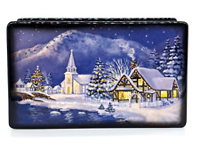 Ukrainian lacquer miniature box “Christmas mood” Handmade in Ukraine in 2022 picture