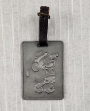 Disney Micky Mouse Metal Luggage Tag Golf Tag Micky Golfing Made in the USA picture