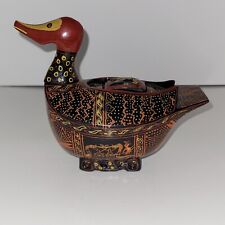Vintage Chinese Lacquer Duck Trinket Box Museum Replica picture