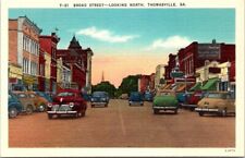 Broad Street Looking North Thomasville Ga Cars In The City of Roses Postcard A38 picture