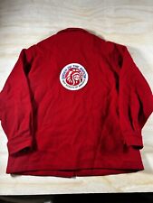 A1757 BSA Boy Scouts of America Official Jacket Shirt Size 44 Red Wool Vintage picture