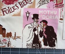 BTY Paris Moulin Rouge Quilt Fabric Pink Vintage Ads Broadway French CanCan picture