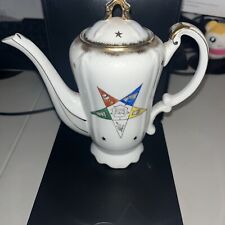 Vintage OES Order of the Eastern Star Teapot K-123 Vintage Glass Hand Painted picture