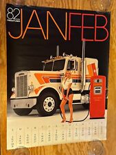 Vintage 1982 Jan Feb FREIGHTLINER Semi Truck Sexy Girl Pin Up 23” x 29 ½” Poster picture