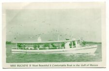 Deep Sea Fishing Boat Miss Buckeye II Clearwater Beach FL 1950s Postcard Florida picture