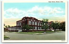 1940s MIAMI OKLAHOMA HIGH SCHOOL C.T. AMERICAN ART LINEN UNPOSTED POSTCARD P4306 picture