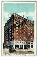 c1910's Hotel Fort Shelby Building Car Detroit Michigan MI Antique Postcard picture