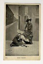1908 Postcard “Easy Money”, Pretty Lady And Shoe Shine Boy picture