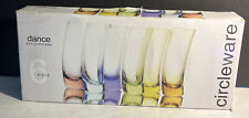 Circleware Dance 4 oz. Shot Glasses Set Of 6 Pastel Colors NEW Open Box picture