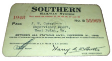 1948  SOUTHERN RAILWAY COMPANY EMPLOYEE PASS #55969 picture