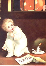 1910 Clapsaddle Jack O Lantern Scares Child Thrilling Halloween Postcard picture