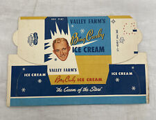 1953 Valley Farm's Ice Cream Bing Crosby Unfolded Unused Box Original Vintage picture