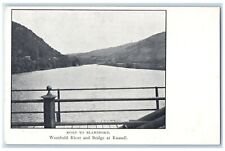 Blandford Massachusetts MA Postcard Westfield River Bridge Russell c1920 Vintage picture