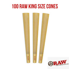 Authentic Raw King Size Pre Rolled Cones W/Filter Tips (100 CONES) picture