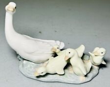 Vintage Lladro Gorgeous Mother Duck Goose & 4 Ducklings Figurine #1307 Mint Cond picture