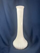 Hoosier Milk Glass Ribbed Flower Vase #8 4096, White Bud Vase 9