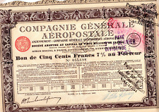4 vouchers Compagnie Générale Aéropostale 1927, 1928, 1929, 1930 (action, aviation picture