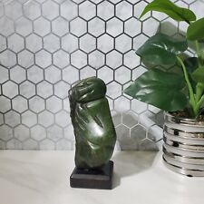 African Hand Carved Jade Green Stone Figural Sculpture Signed Never Chihumba picture
