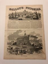 1855 Ballou’s Antique Print View Of Hotel At Nahant Beach Massachusetts #12618 picture