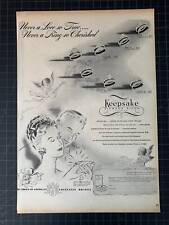 Vintage 1946 Keepsake Diamond Rings Print Ad picture