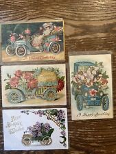 Lot of Antique Postcards Early 1900s Vintage Embossed Cars Birthday picture