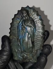 Labradorite Crystal Quartz Hand Carved Religious Marie Reiki healing 120g picture