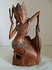  Saraswiti, Balanese  Goddess of Culture & Art  Hand Carved Wooden Figurine 10