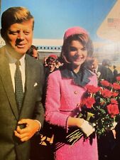 1988 Vintage Magazine Illustration John F. Kennedy and Jackie Kennedy picture