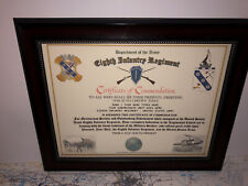 8TH INFANTRY REGIMENT / COMMEMORATIVE - CERTIFICATE OF COMMENDATION picture