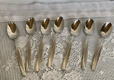 Oneida Camlynn Cleo Frosted And Glossy Stainless Steel 7 Oval Soup Spoons picture