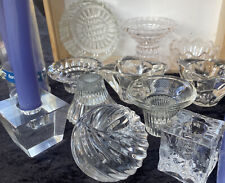 VTG Lot 11 •mid Century Art Deco Glass Invertable 2 Way Candle holders ASST LOT picture
