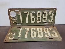 PAIR 1918 Michigan  License Plate Tag picture