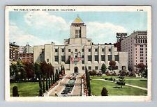Los Angeles CA-California, The Public Library, Outside, c1936 Vintage Postcard picture