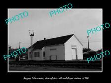 OLD 8x6 HISTORIC PHOTO OF ROGERS MINNESOTA THE RAILROAD DEPOT c1960 picture