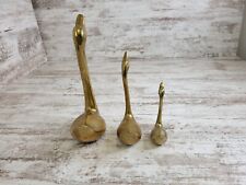 Vintage Brass Swan Hollywood Regency MCM Lot of 3 Decor Brass Animals picture