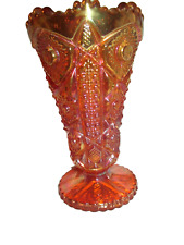 Imperial iridescent amber carnival glass 6 1/4