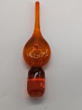 Vintage MCM Rainbow Amberina Orange Glass Flame Decanter Stopper picture