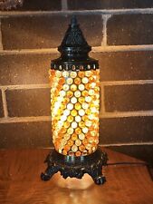 Rare Vtg Mid Century MCM/Table Lamp, Amber,, clear loose picture