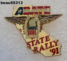 ⭐1991 ABATE of CALIFORNIA MOTORCYCLE STATE RALLY GREAT HARLEY INDIAN VEST PIN picture