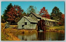 Postcard Rustic Old Water-Wheel Midst Fall Colors Ashville North Carolina  picture