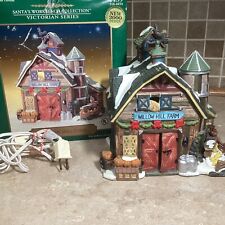 Santa's Workbench  “ WILLOW HILL  FARM  ” Lighted Porcelain House W/ Light picture