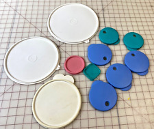 Vintage Lot of 11 TUPPERWARE Replacement Lids Covers Misc Sizes Shapes Colors picture