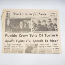 Newspaper Pittsburgh Press December 23 1968 Apollo News / Pueblo Crew picture